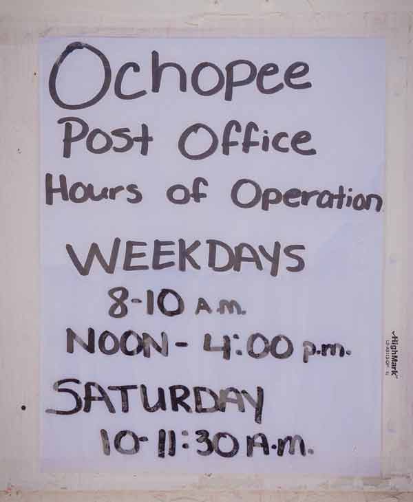 Otevírací doba Ochopee Post Office