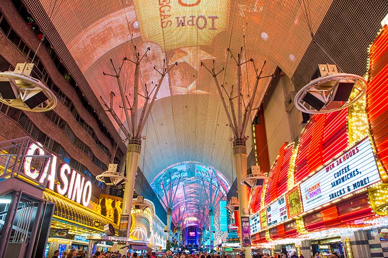 Světelná show na Fremont Street v Las Vegas